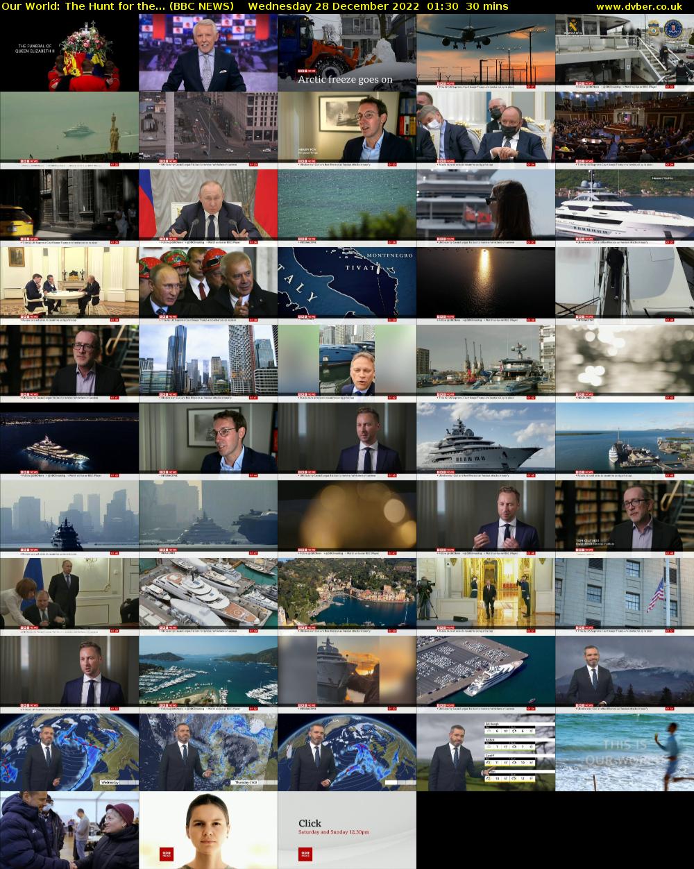 Our World: The Hunt for the... (BBC NEWS) Wednesday 28 December 2022 01:30 - 02:00