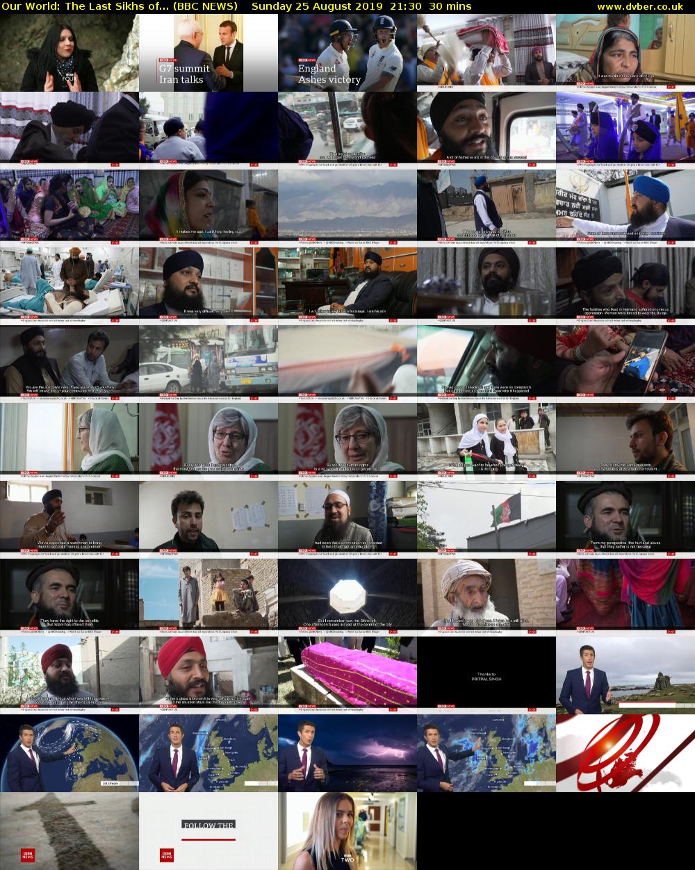 Our World: The Last Sikhs of... (BBC NEWS) Sunday 25 August 2019 21:30 - 22:00