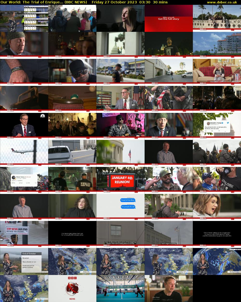 Our World: The Trial of Enrique... (BBC NEWS) Friday 27 October 2023 03:30 - 04:00