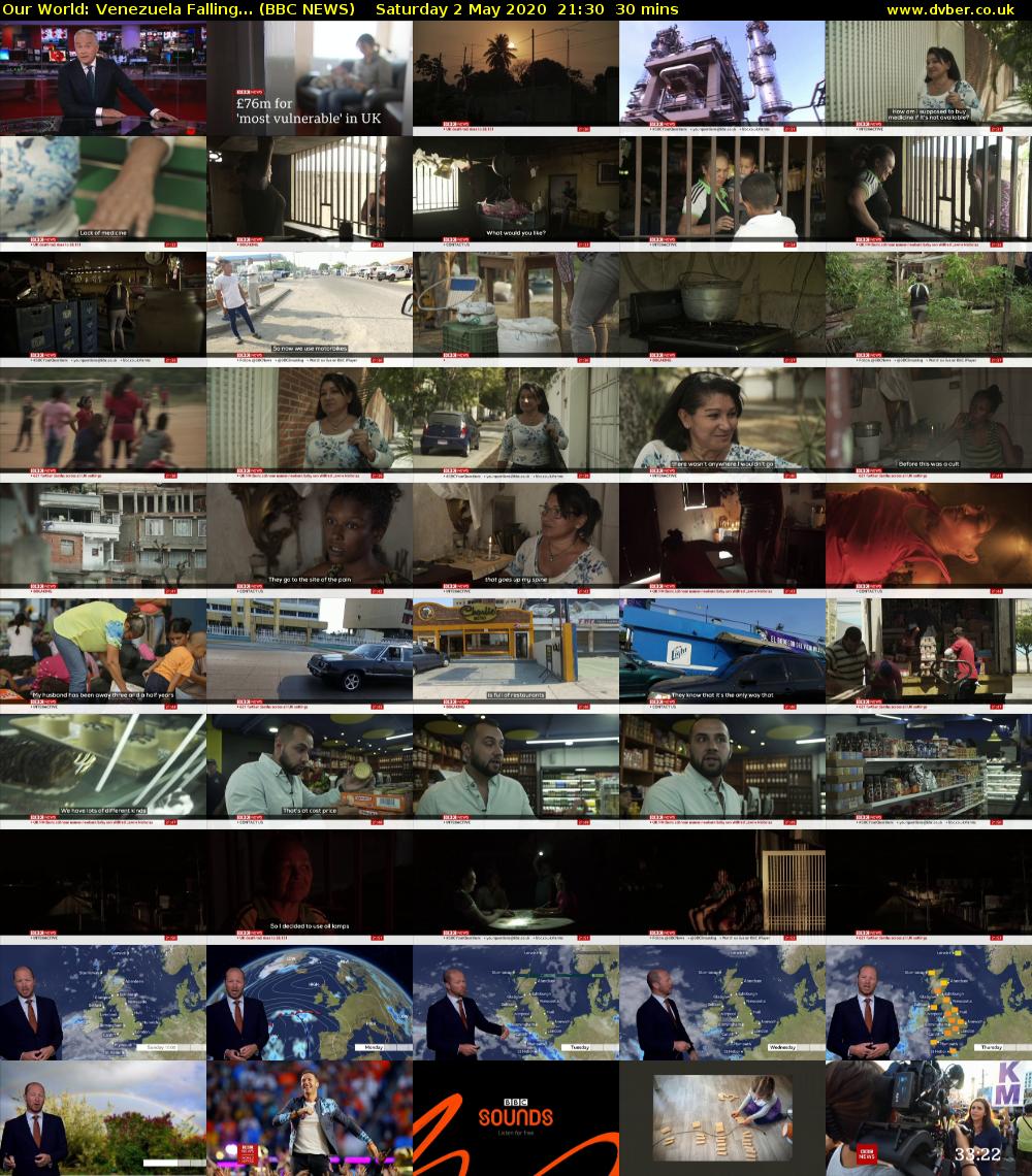 Our World: Venezuela Falling... (BBC NEWS) Saturday 2 May 2020 21:30 - 22:00