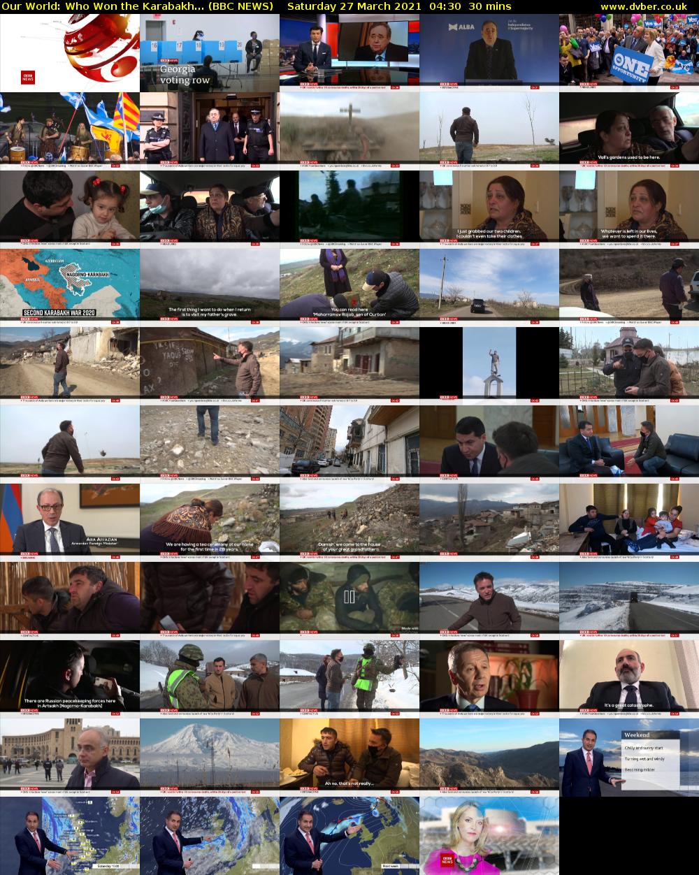 Our World: Who Won the Karabakh... (BBC NEWS) Saturday 27 March 2021 04:30 - 05:00
