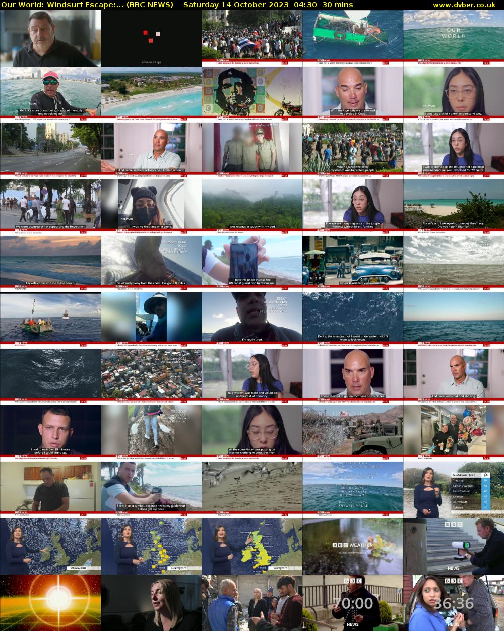 Our World: Windsurf Escape:... (BBC NEWS) Saturday 14 October 2023 04:30 - 05:00