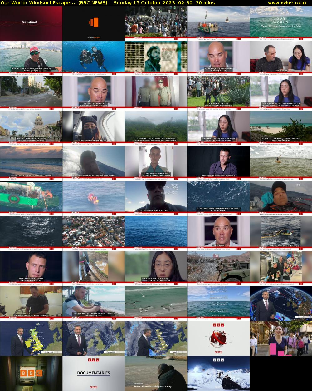 Our World: Windsurf Escape:... (BBC NEWS) Sunday 15 October 2023 02:30 - 03:00