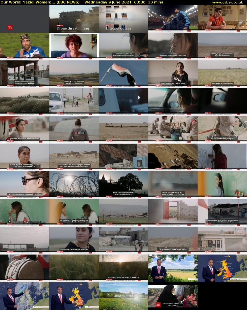 Our World: Yazidi Women:... (BBC NEWS) Wednesday 9 June 2021 03:30 - 04:00