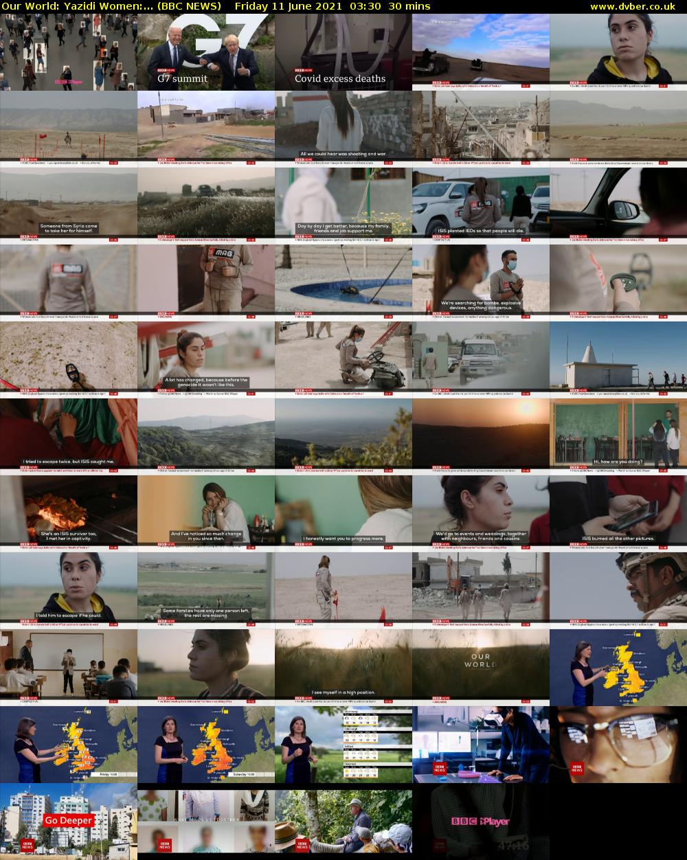 Our World: Yazidi Women:... (BBC NEWS) Friday 11 June 2021 03:30 - 04:00