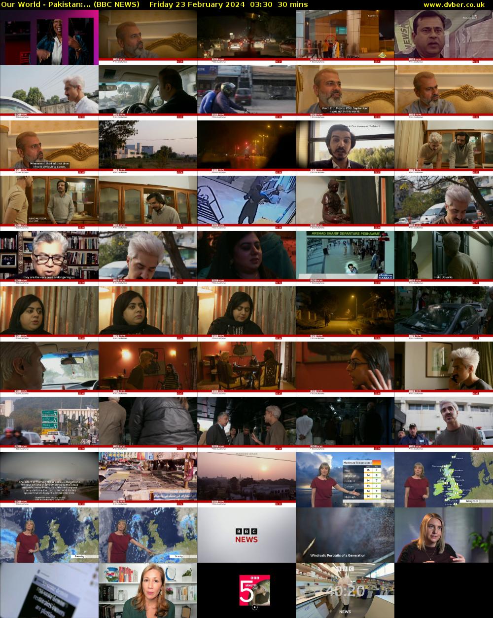 Our World - Pakistan:... (BBC NEWS) Friday 23 February 2024 03:30 - 04:00