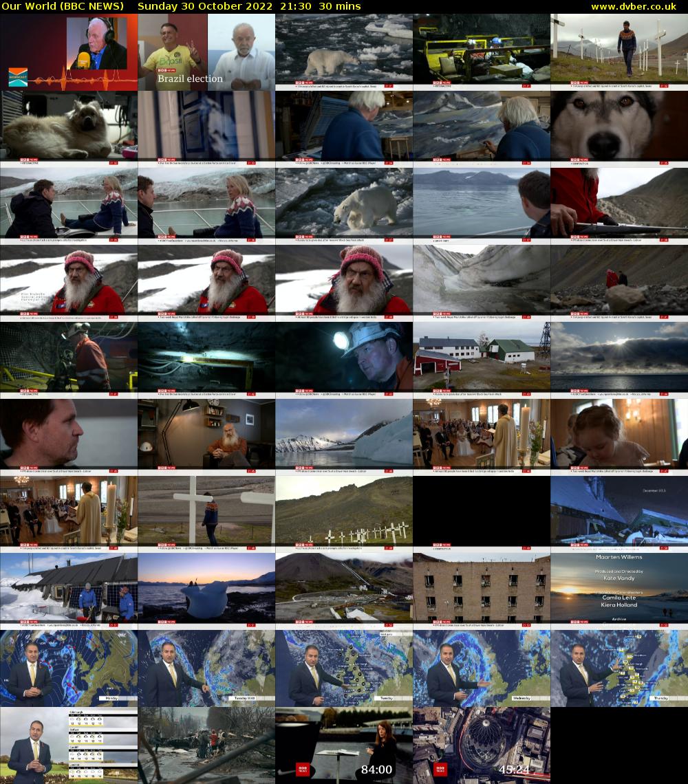 Our World (BBC NEWS) Sunday 30 October 2022 21:30 - 22:00