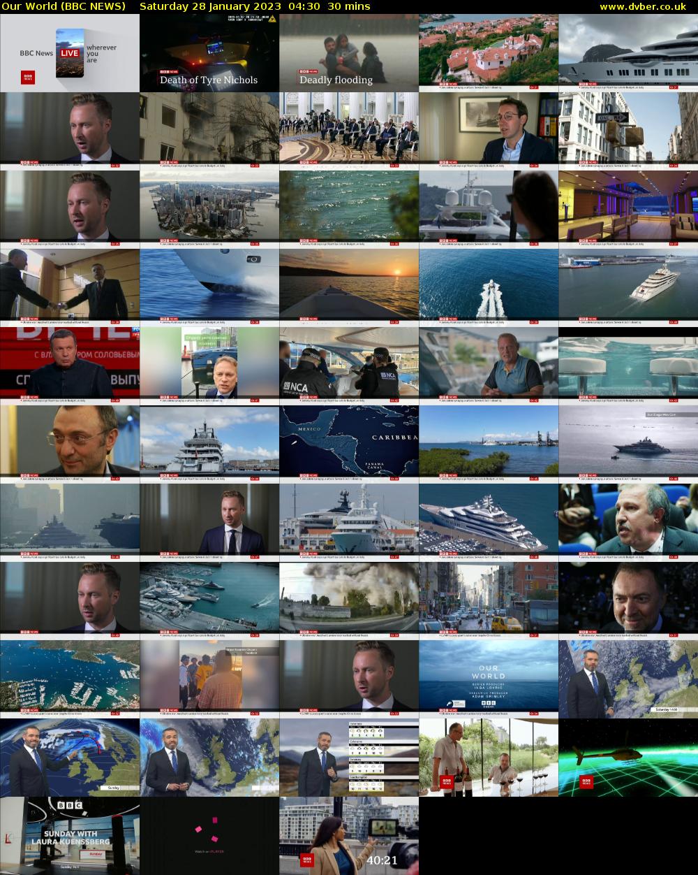 Our World (BBC NEWS) Saturday 28 January 2023 04:30 - 05:00