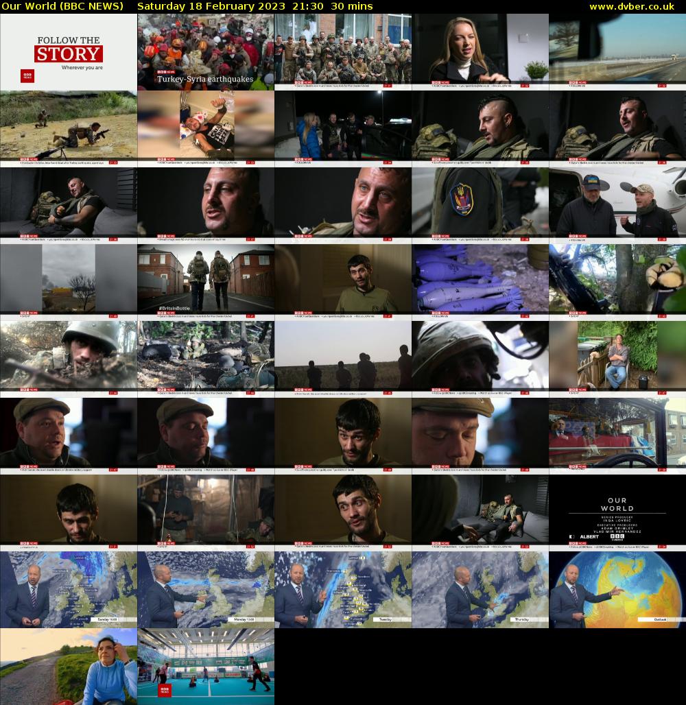 Our World (BBC NEWS) Saturday 18 February 2023 21:30 - 22:00