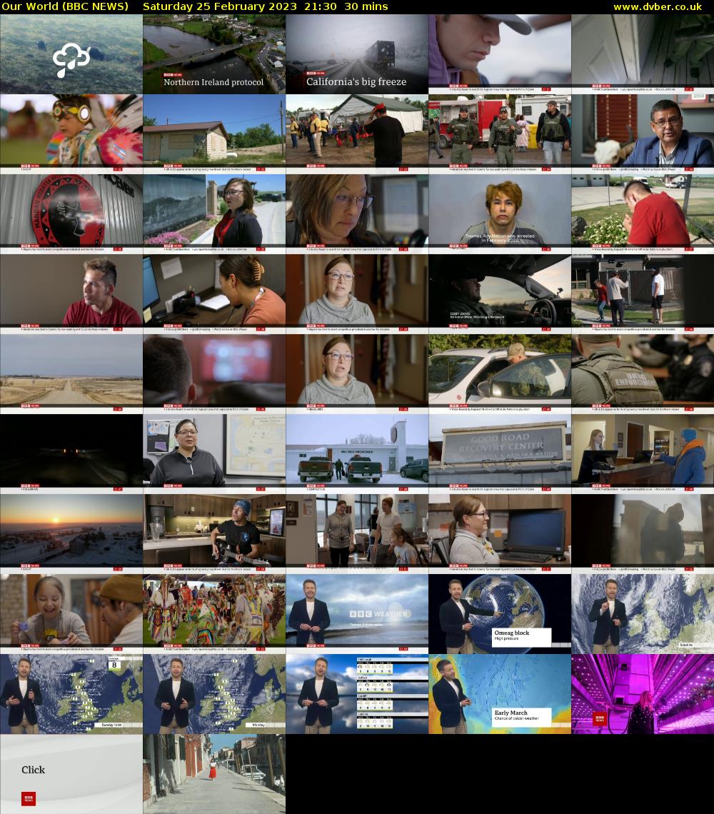 Our World (BBC NEWS) Saturday 25 February 2023 21:30 - 22:00