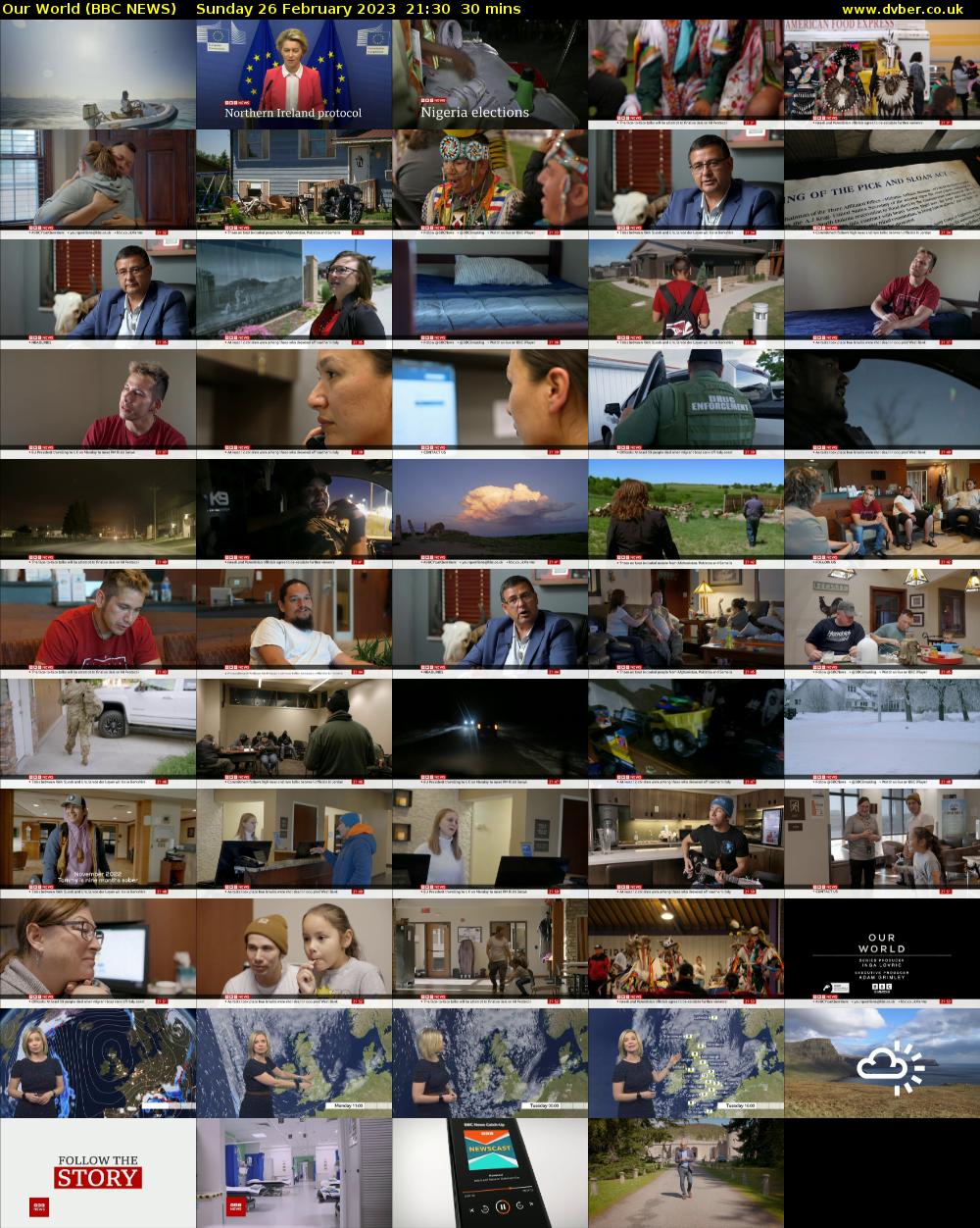 Our World (BBC NEWS) Sunday 26 February 2023 21:30 - 22:00