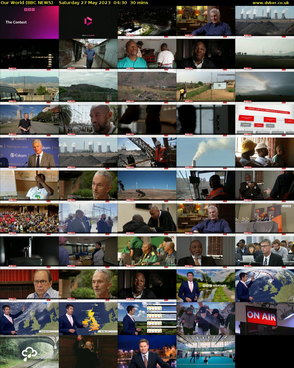 Our World (BBC NEWS) Saturday 27 May 2023 04:30 - 05:00