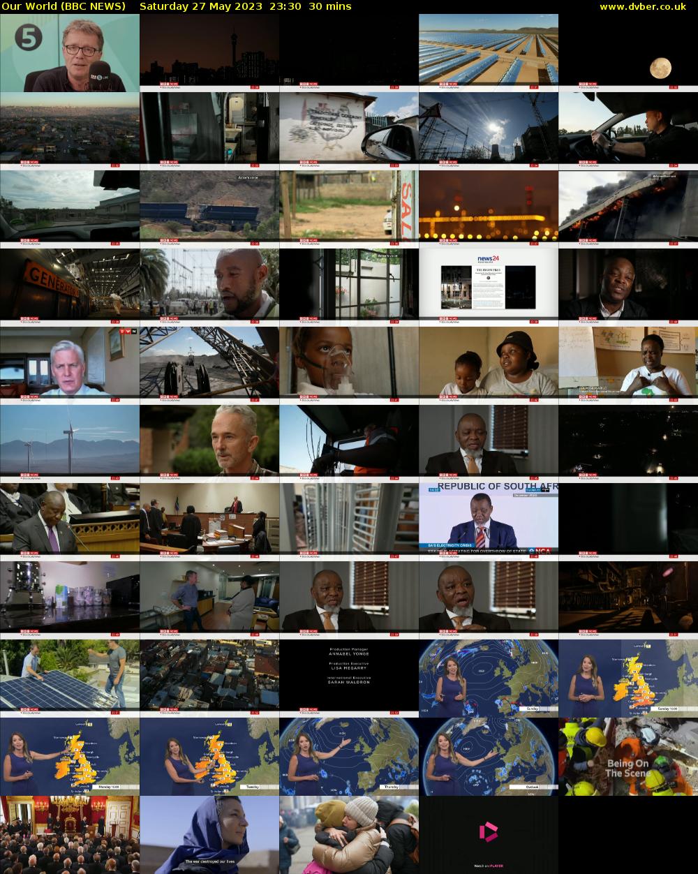 Our World (BBC NEWS) Saturday 27 May 2023 23:30 - 00:00