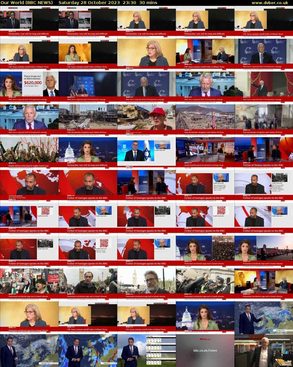 Our World (BBC NEWS) Saturday 28 October 2023 23:30 - 00:00