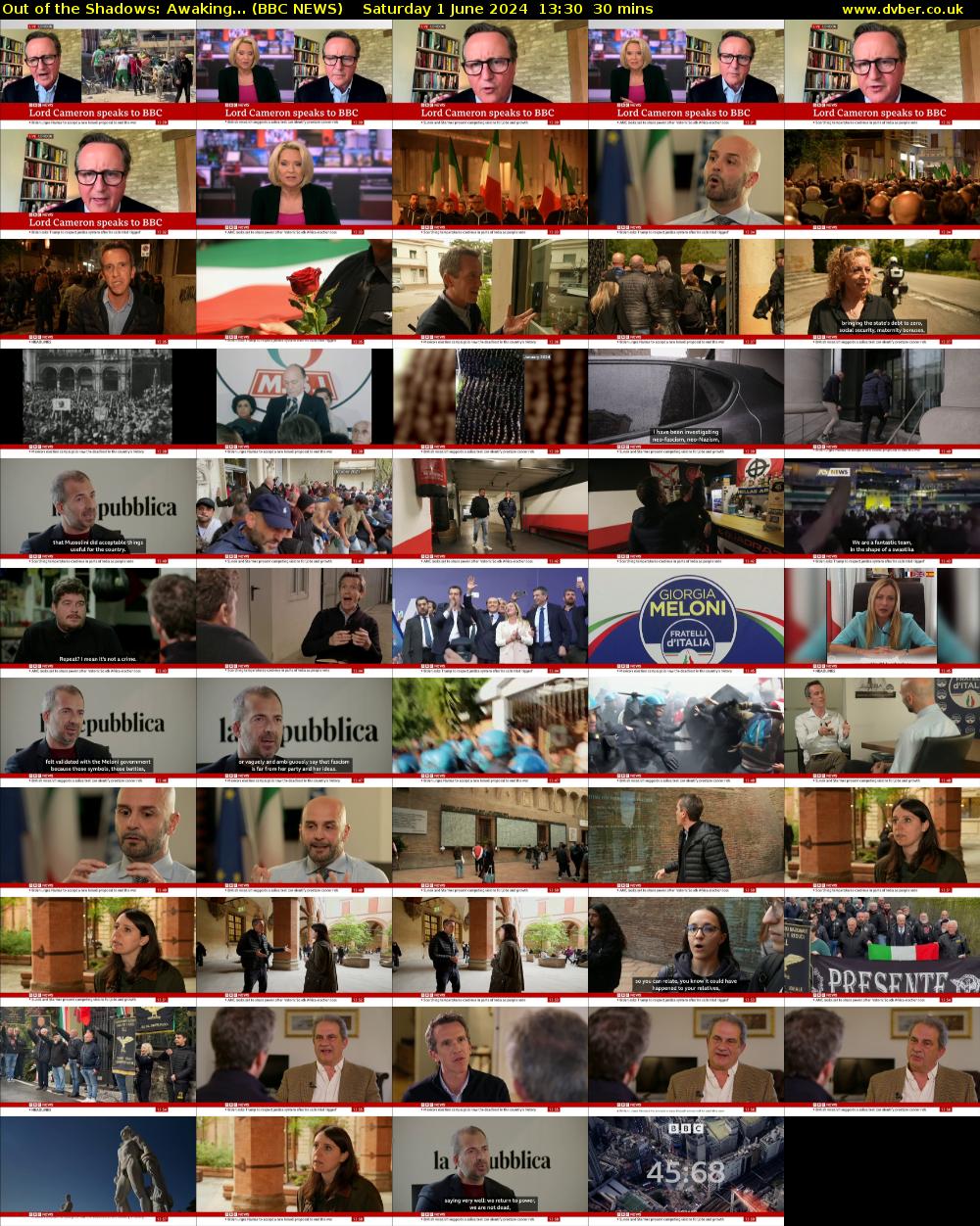 Out of the Shadows: Awaking... (BBC NEWS) Saturday 1 June 2024 13:30 - 14:00