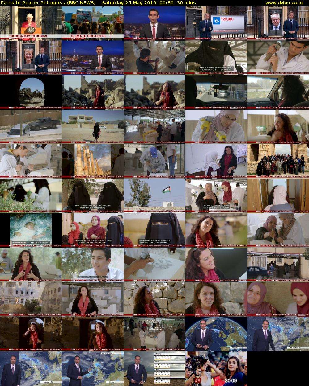 Paths to Peace: Refugee... (BBC NEWS) Saturday 25 May 2019 00:30 - 01:00
