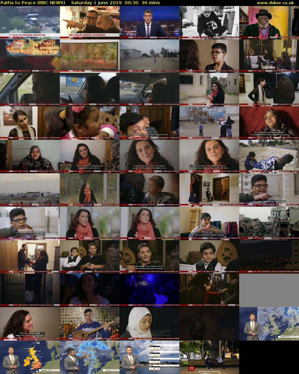 Paths to Peace (BBC NEWS) Saturday 1 June 2019 00:30 - 01:00