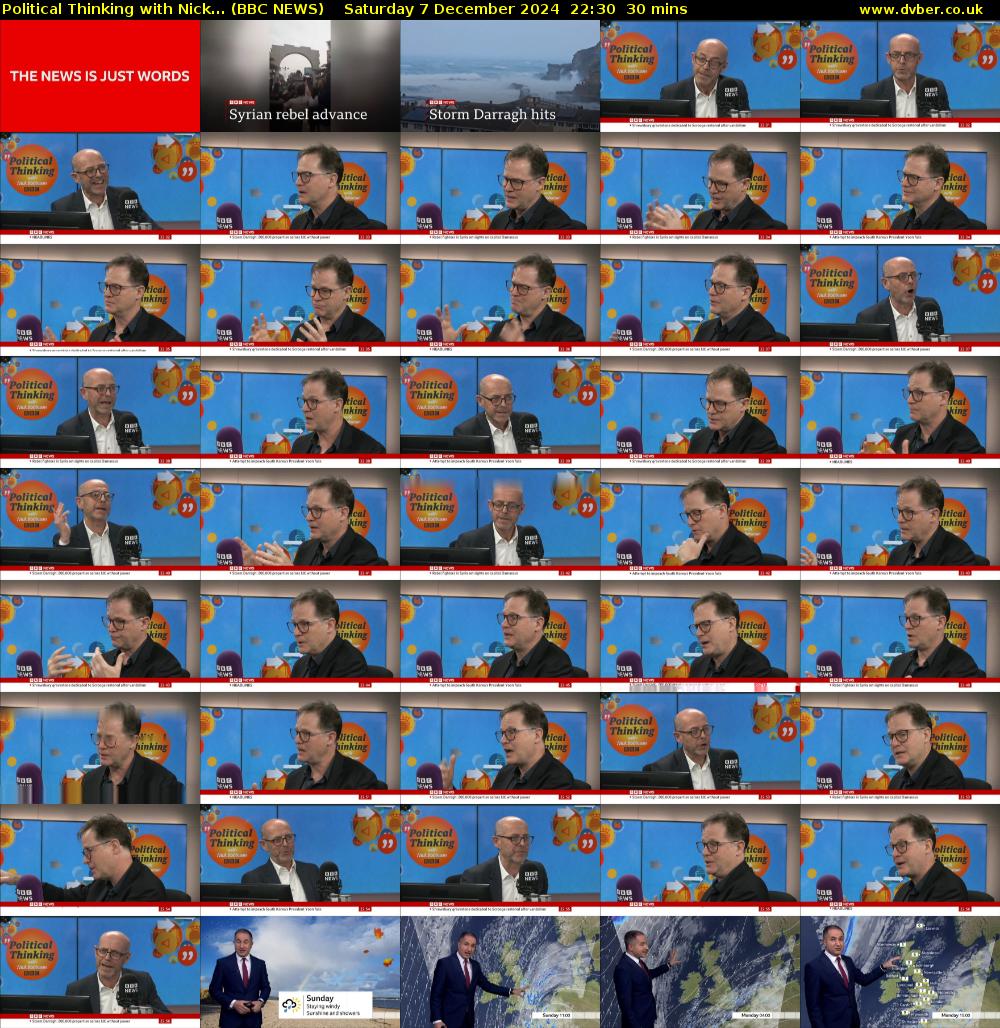 Political Thinking with Nick... (BBC NEWS) Saturday 7 December 2024 22:30 - 23:00