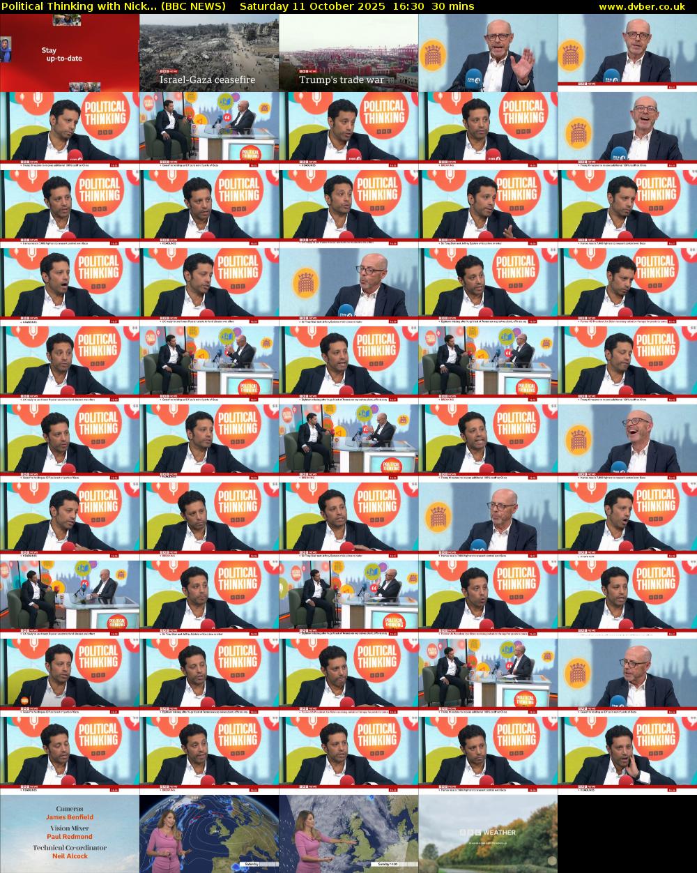 Political Thinking with Nick... (BBC NEWS) Saturday 11 October 2025 16:30 - 17:00