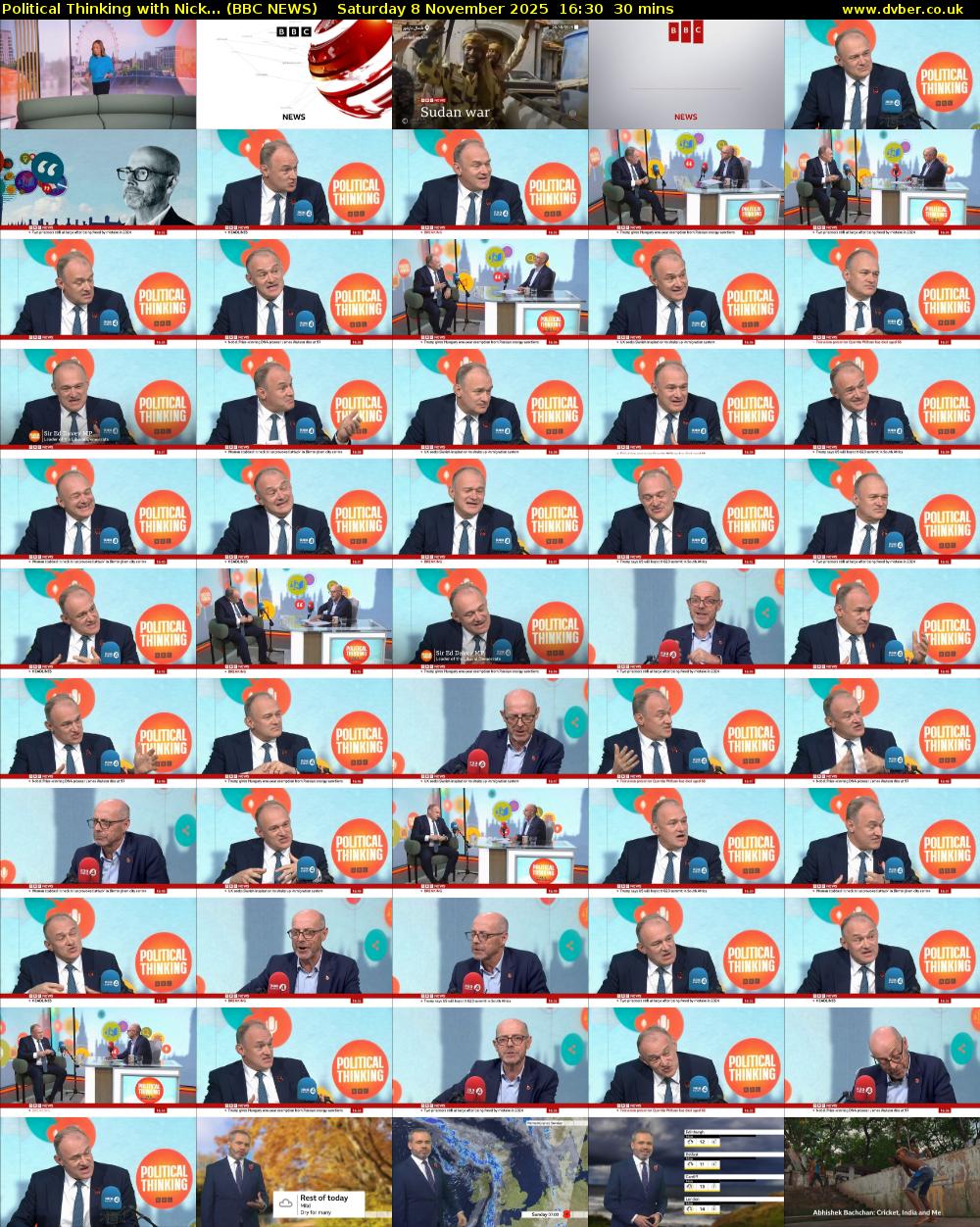 Political Thinking with Nick... (BBC NEWS) Saturday 8 November 2025 16:30 - 17:00