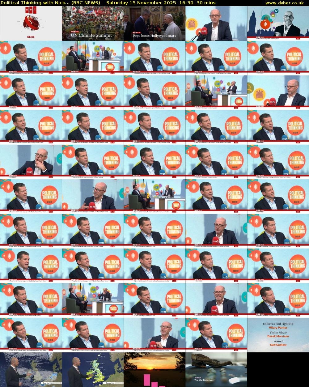 Political Thinking with Nick... (BBC NEWS) Saturday 15 November 2025 16:30 - 17:00