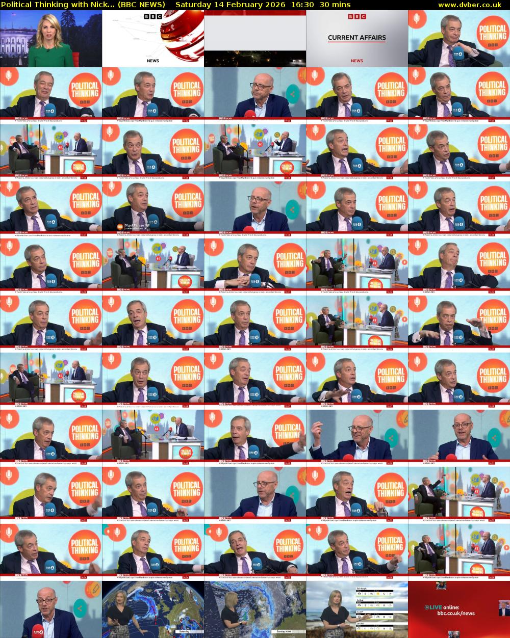 Political Thinking with Nick... (BBC NEWS) Saturday 14 February 2026 16:30 - 17:00