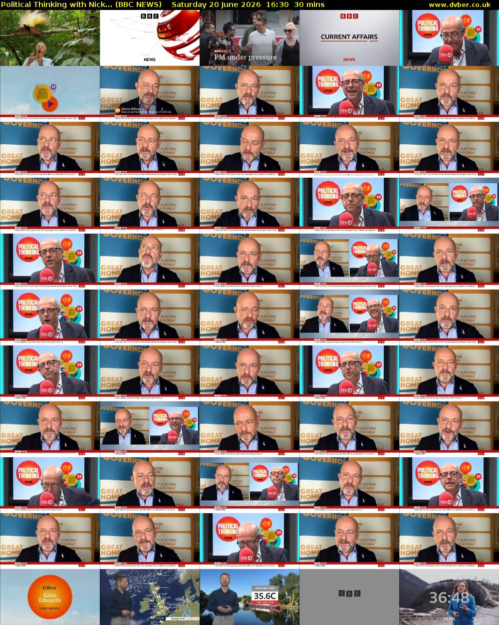 Political Thinking with Nick... (BBC NEWS) Saturday 20 June 2026 16:30 - 17:00