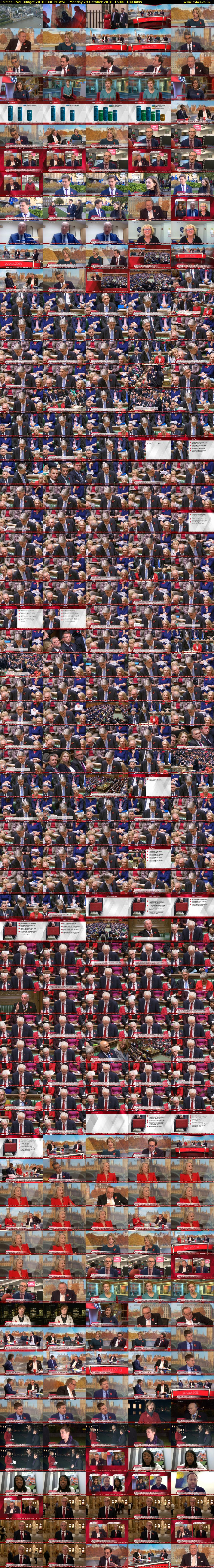 Politics Live: Budget 2018 (BBC NEWS) Monday 29 October 2018 15:00 - 18:00