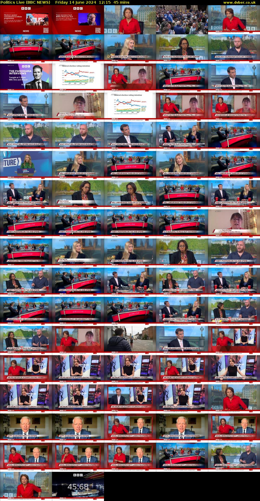 Politics Live (BBC NEWS) Friday 14 June 2024 12:15 - 13:00