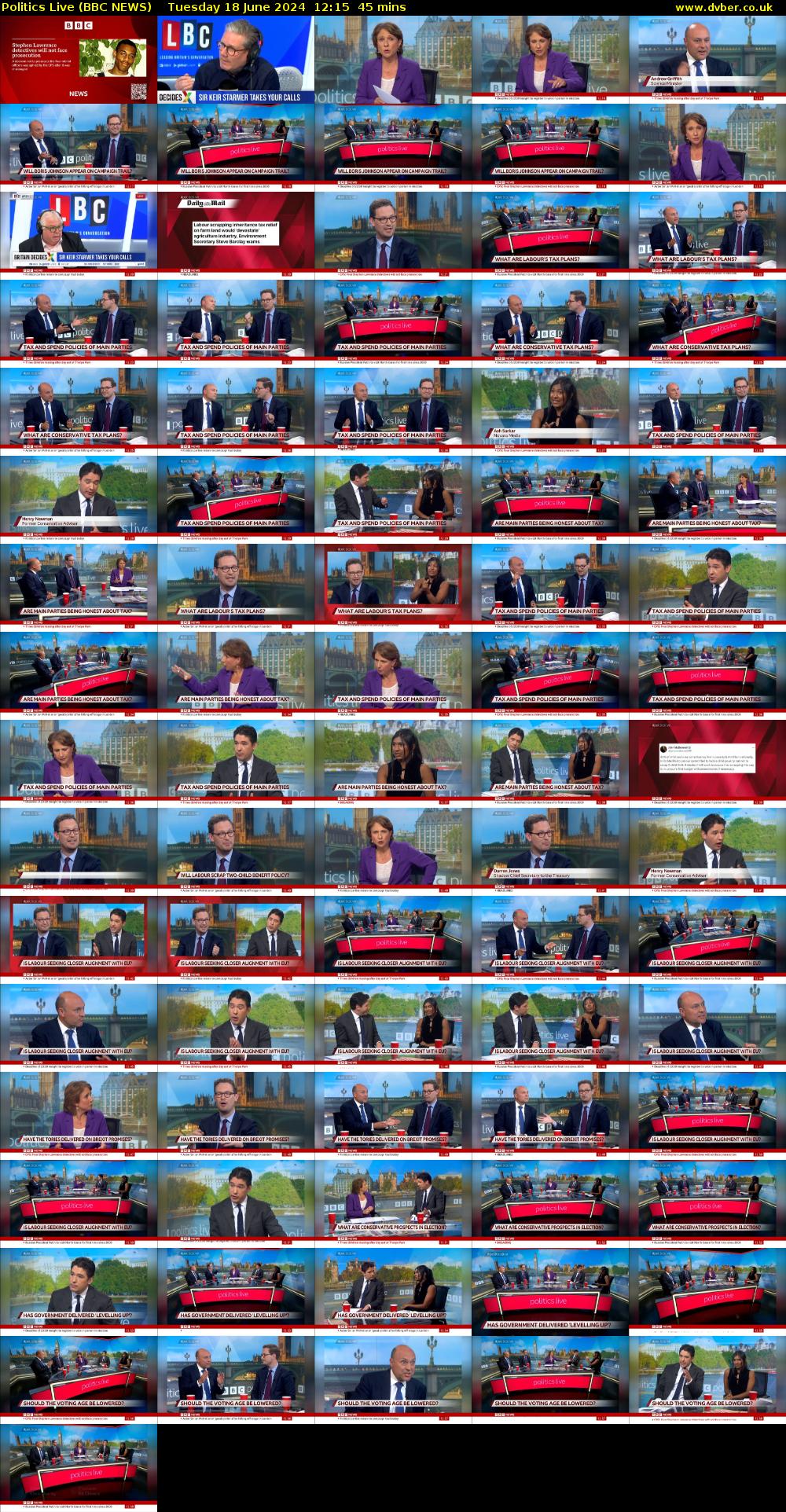 Politics Live (BBC NEWS) Tuesday 18 June 2024 12:15 - 13:00