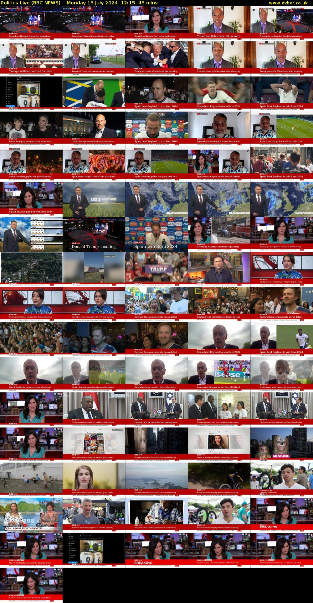 Politics Live (BBC NEWS) Monday 15 July 2024 12:15 - 13:00