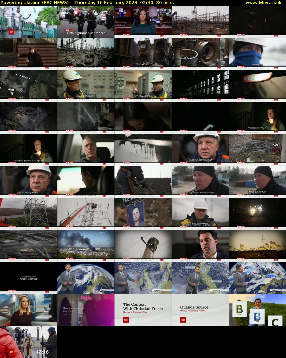 Powering Ukraine (BBC NEWS) Thursday 16 February 2023 02:30 - 03:00
