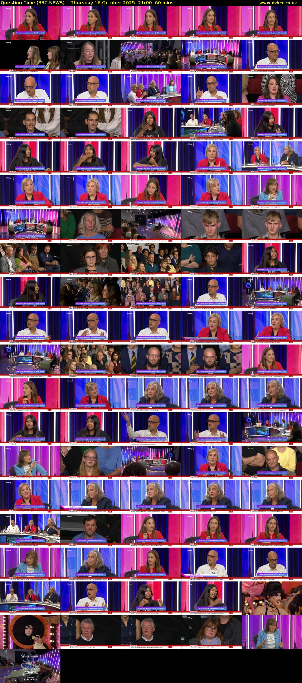 Question Time (BBC NEWS) Thursday 16 October 2025 21:00 - 22:00