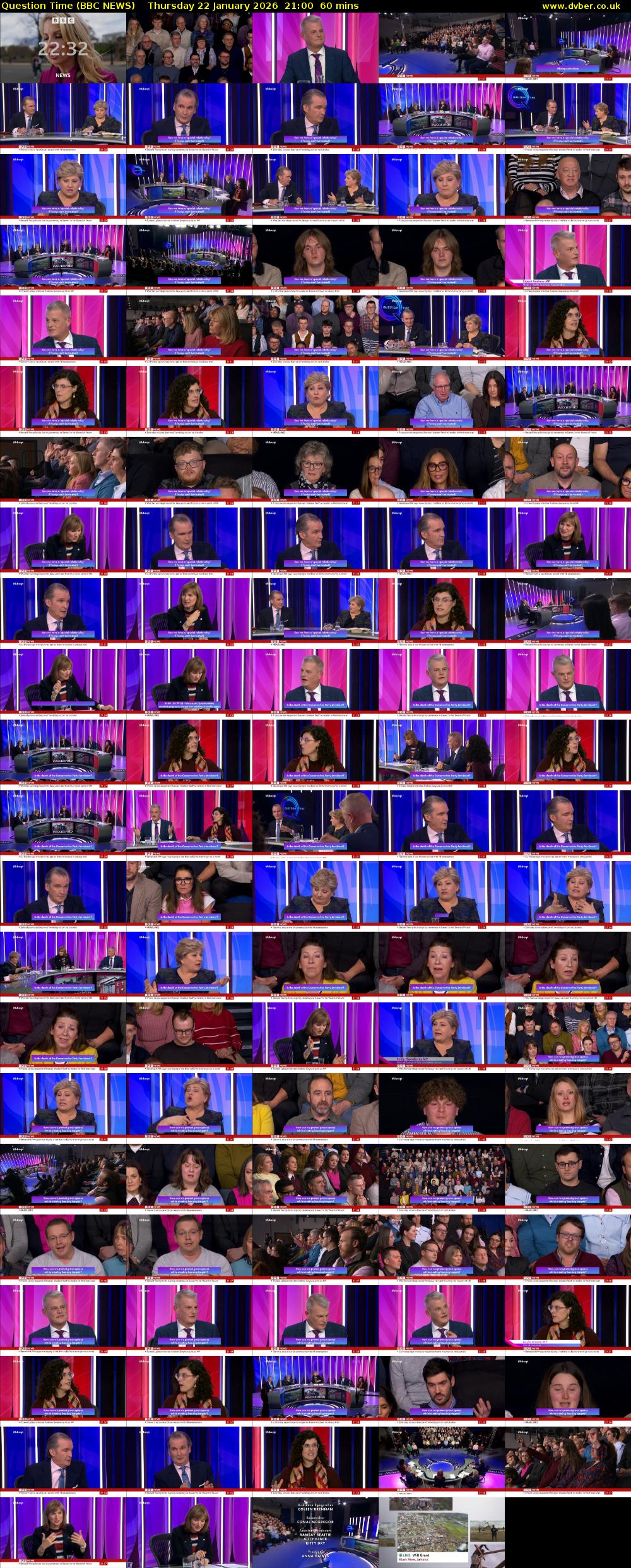 Question Time (BBC NEWS) Thursday 22 January 2026 21:00 - 22:00