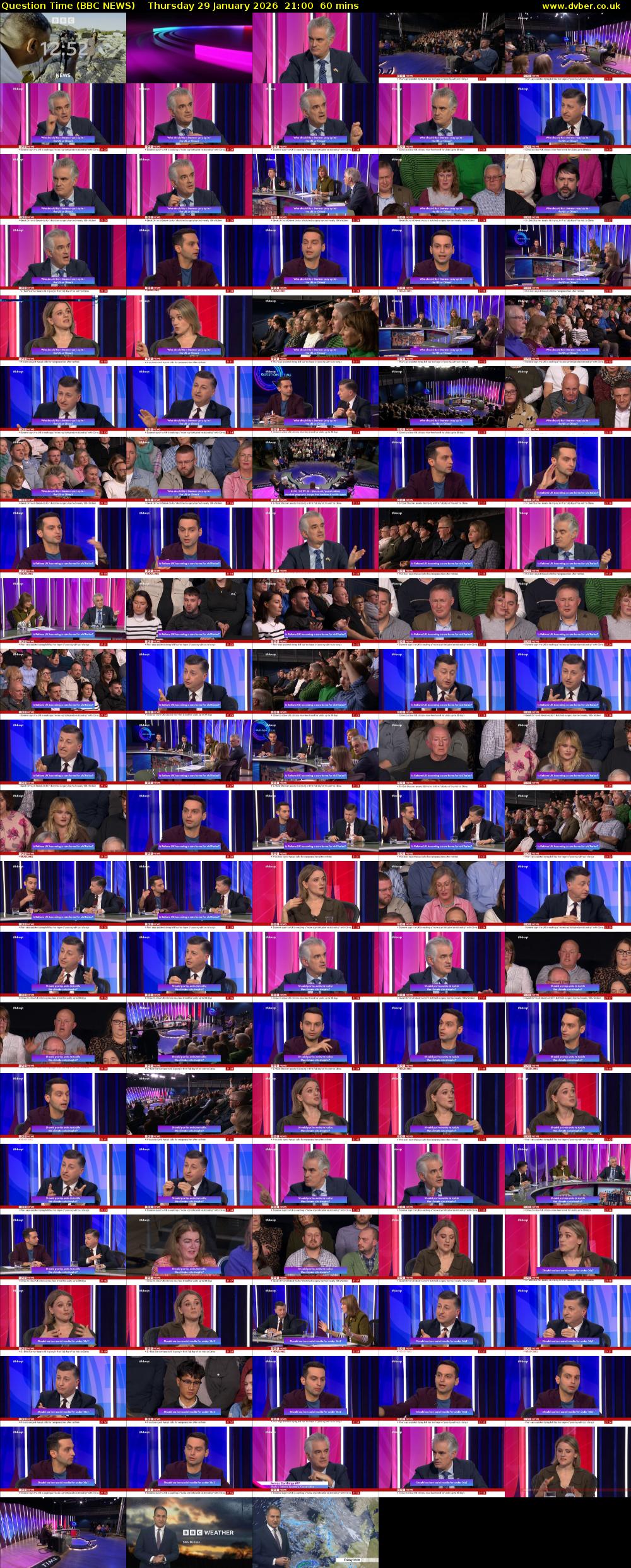 Question Time (BBC NEWS) Thursday 29 January 2026 21:00 - 22:00