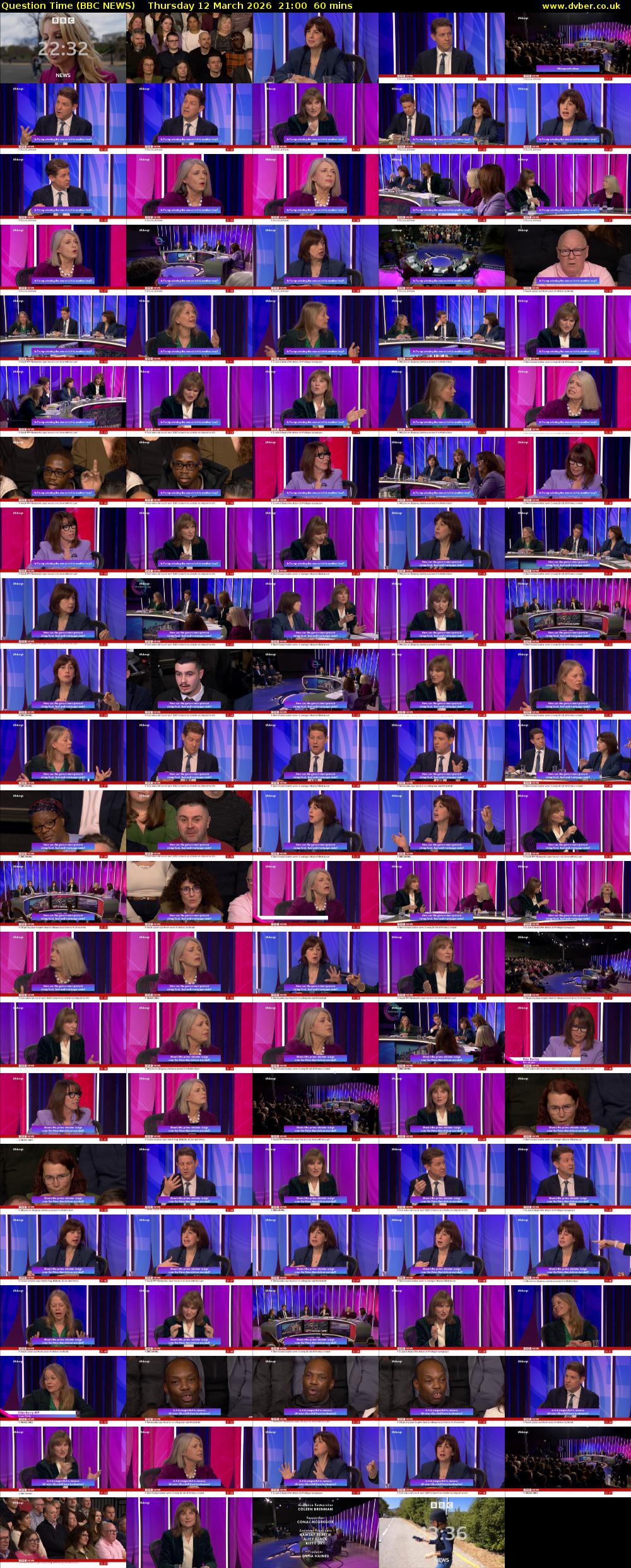 Question Time (BBC NEWS) Thursday 12 March 2026 21:00 - 22:00