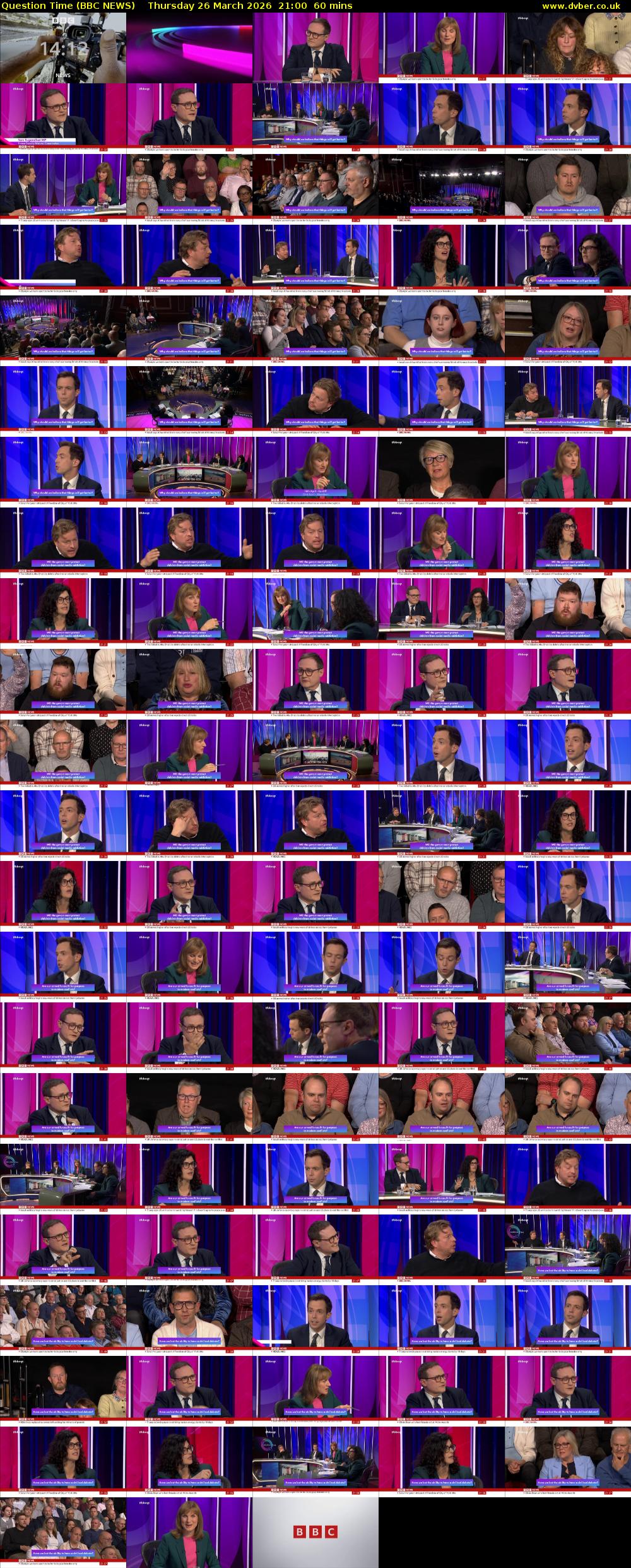 Question Time (BBC NEWS) Thursday 26 March 2026 21:00 - 22:00