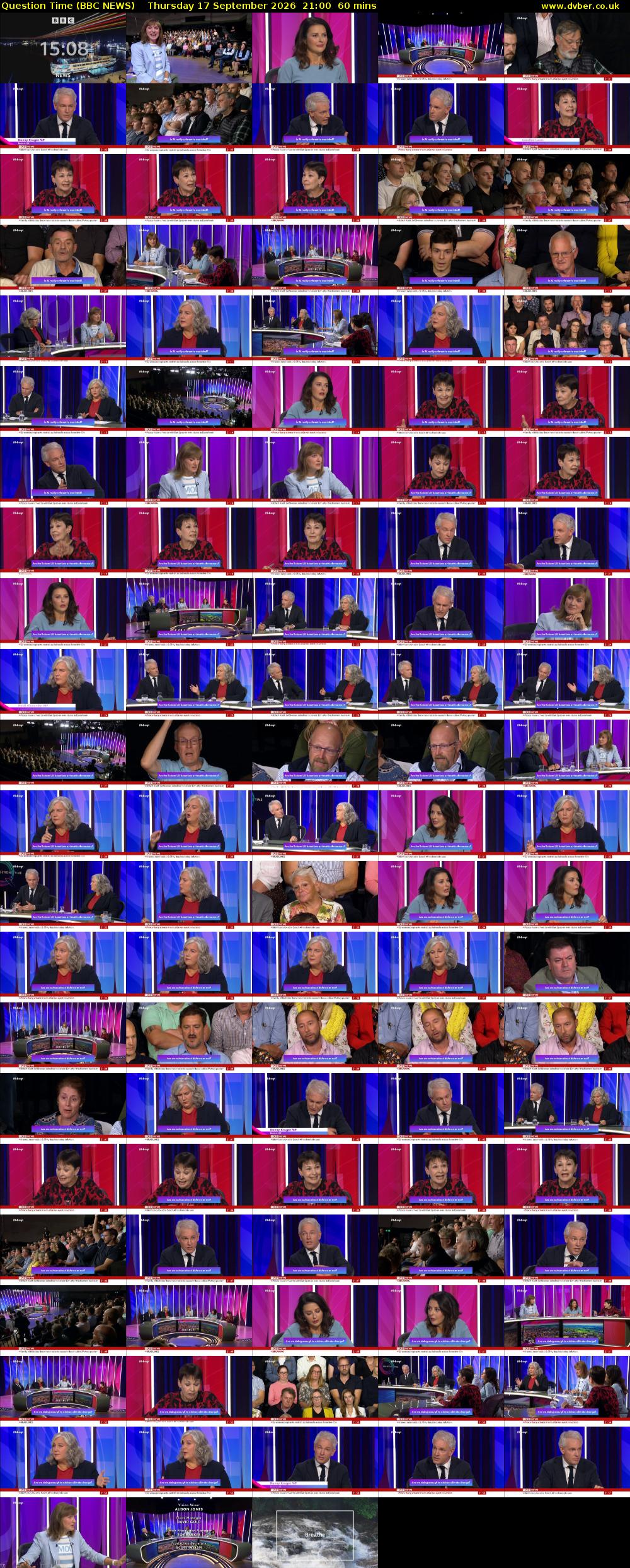 Question Time (BBC NEWS) Thursday 17 September 2026 21:00 - 22:00