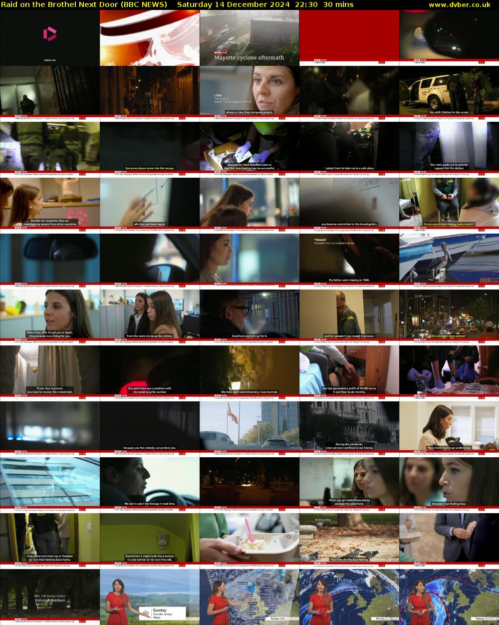 Raid on the Brothel Next Door (BBC NEWS) Saturday 14 December 2024 22:30 - 23:00