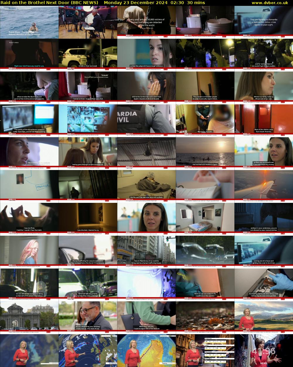 Raid on the Brothel Next Door (BBC NEWS) Monday 23 December 2024 02:30 - 03:00