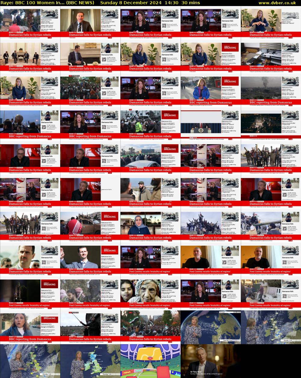 Raye: BBC 100 Women In... (BBC NEWS) Sunday 8 December 2024 14:30 - 15:00