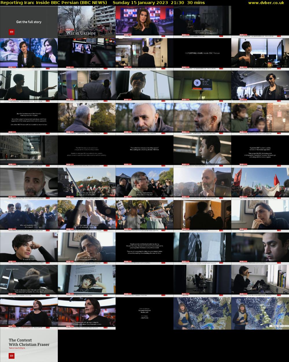 Reporting Iran: Inside BBC Persian (BBC NEWS) Sunday 15 January 2023 21:30 - 22:00