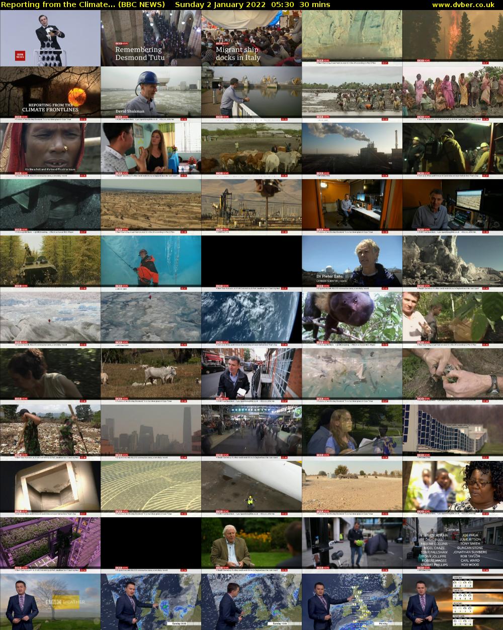 Reporting from the Climate... (BBC NEWS) Sunday 2 January 2022 05:30 - 06:00