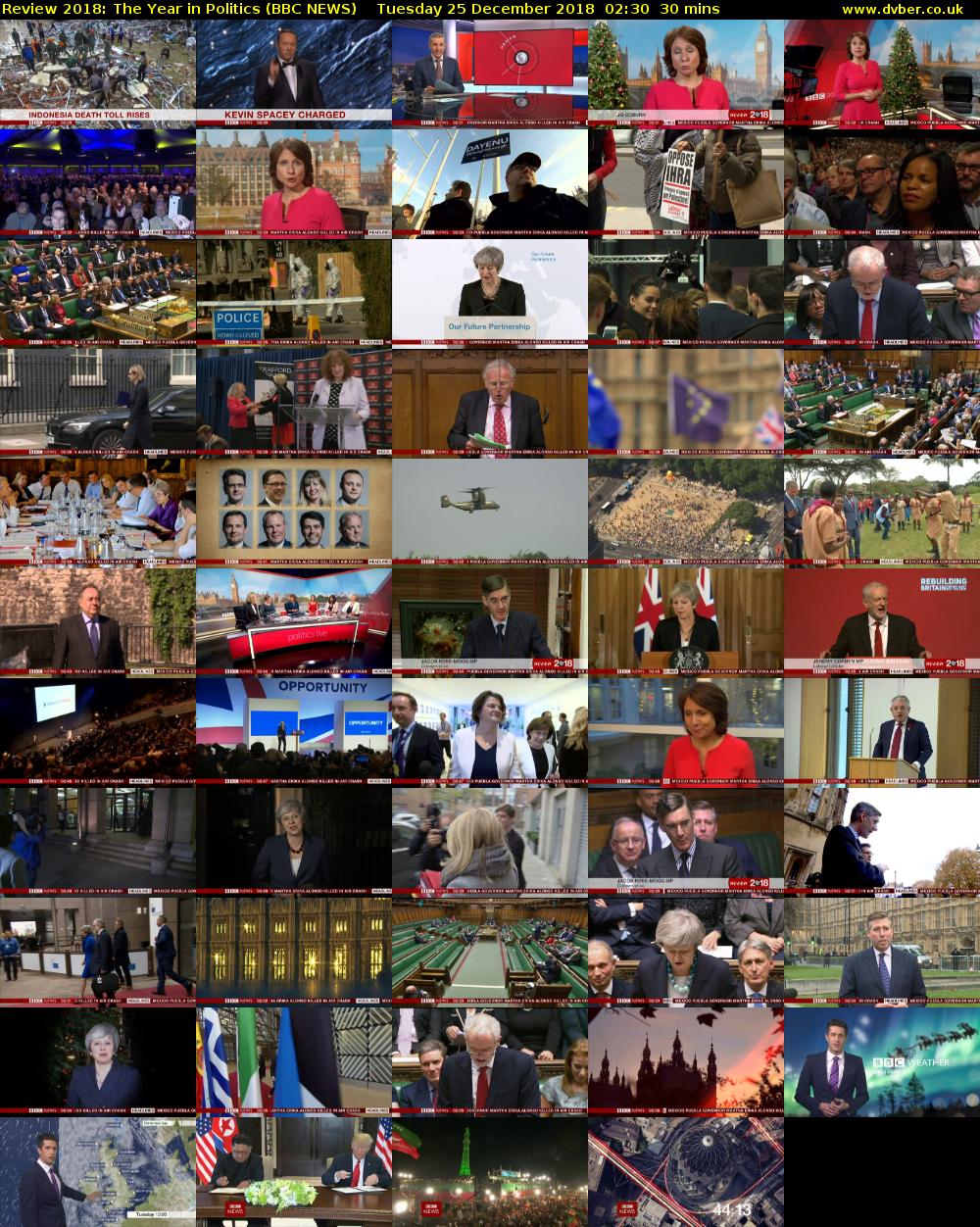 Review 2018: The Year in Politics (BBC NEWS) Tuesday 25 December 2018 02:30 - 03:00