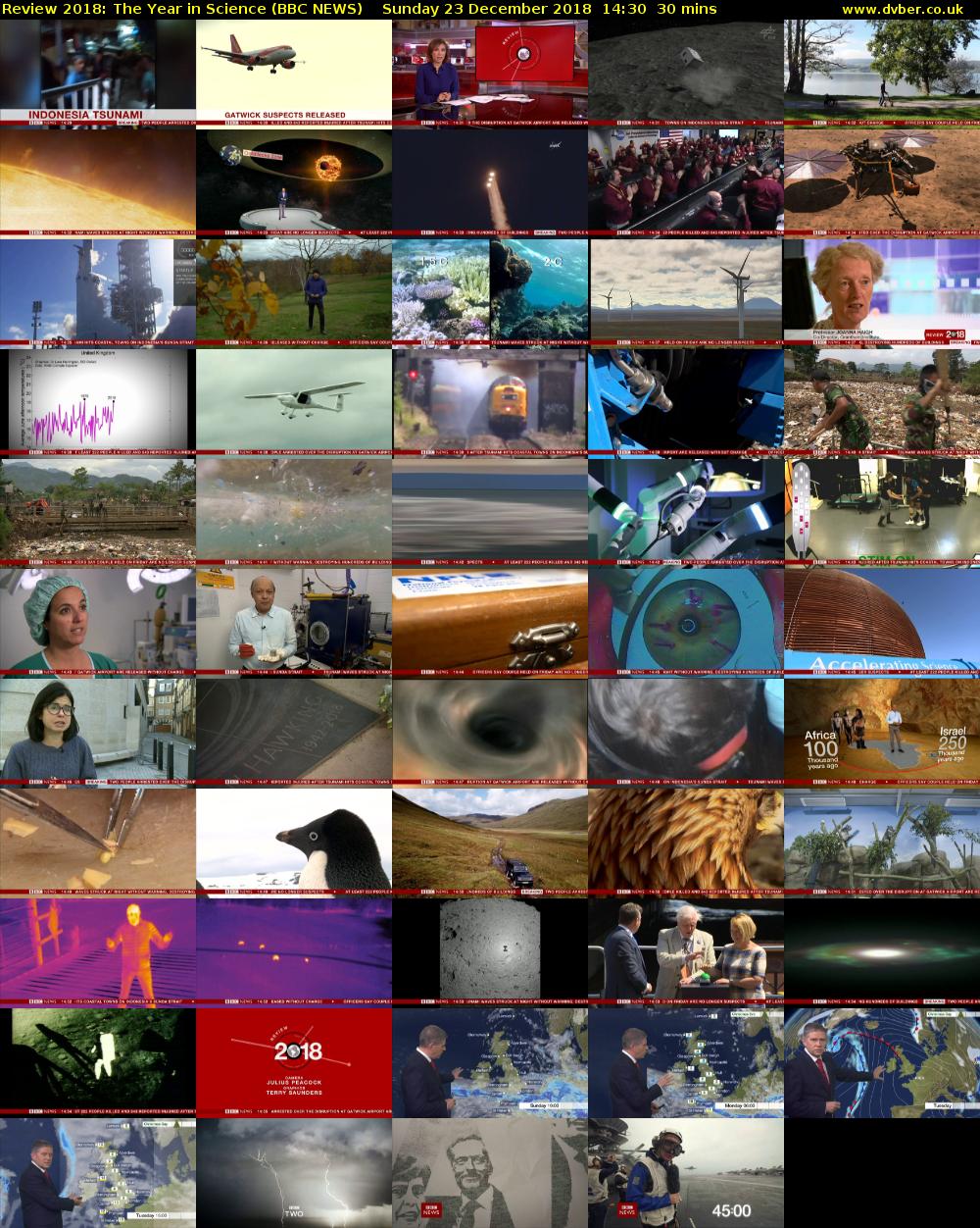 Review 2018: The Year in Science (BBC NEWS) Sunday 23 December 2018 14:30 - 15:00