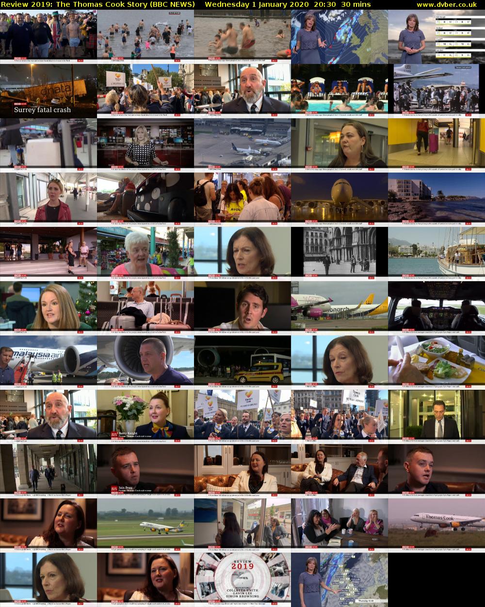 Review 2019: The Thomas Cook Story (BBC NEWS) Wednesday 1 January 2020 20:30 - 21:00