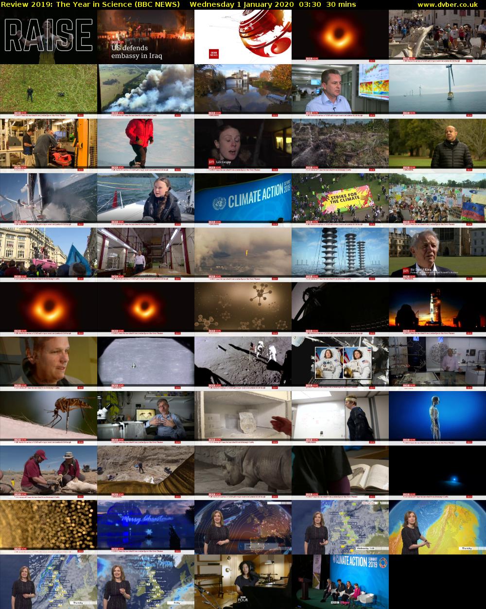 Review 2019: The Year in Science (BBC NEWS) Wednesday 1 January 2020 03:30 - 04:00