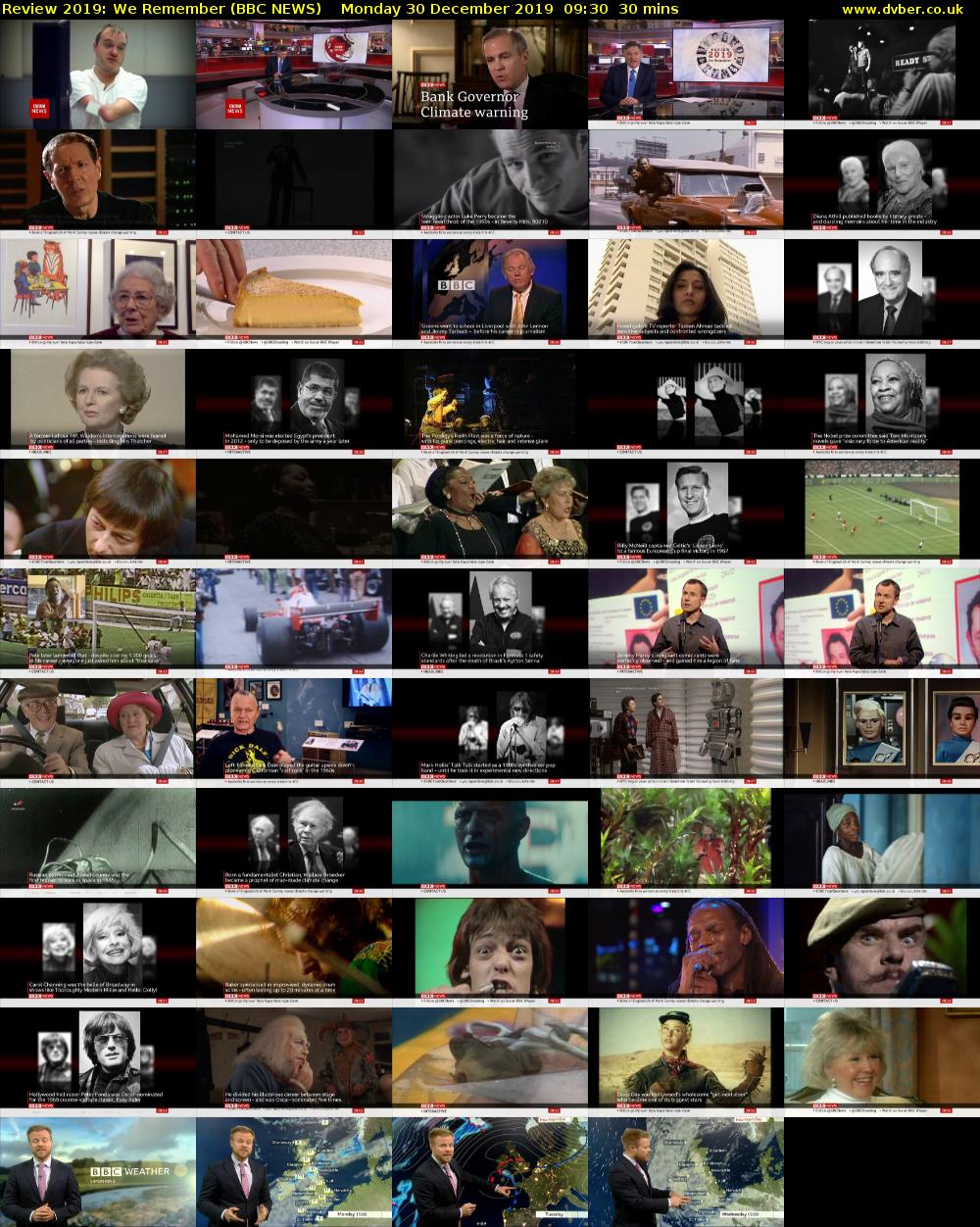 Review 2019: We Remember (BBC NEWS) Monday 30 December 2019 09:30 - 10:00