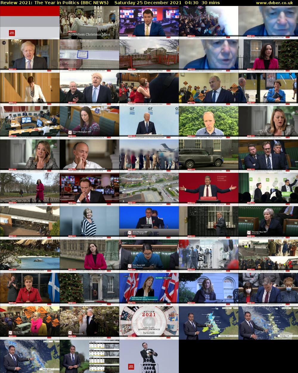 Review 2021: The Year in Politics (BBC NEWS) Saturday 25 December 2021 04:30 - 05:00