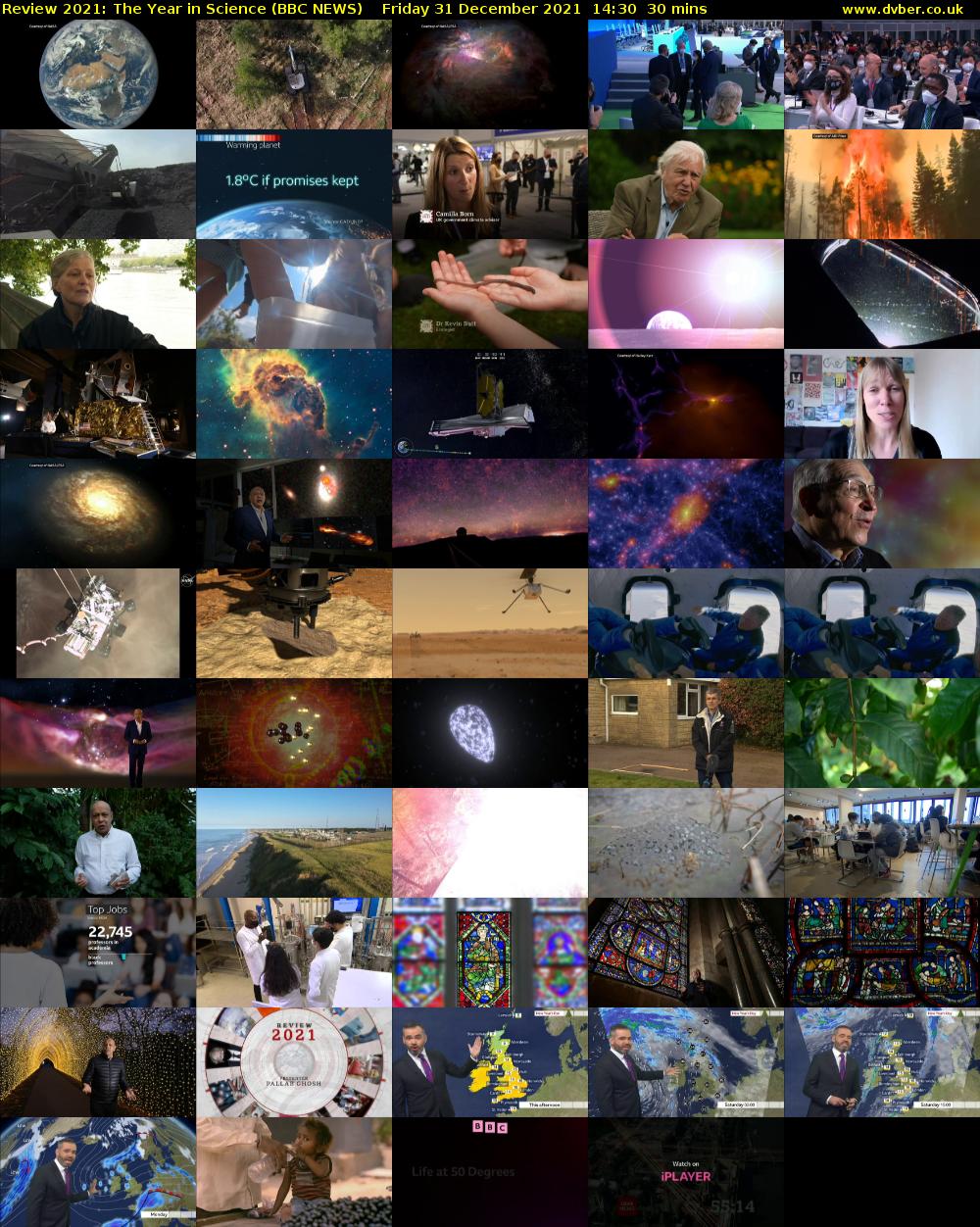 Review 2021: The Year in Science (BBC NEWS) Friday 31 December 2021 14:30 - 15:00